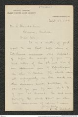 Nachlass Franz Steindachner, Brief von Charles Henry Gilbert an Franz Steindachner (27.09.1894), Inv.Nr. 160.01, Seite 1